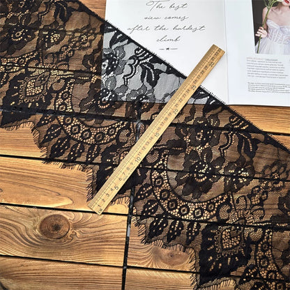 Encaje de malla unilateral de 26 cm de ancho, 3742, para ropa, vestidos de novia, cortinas y accesorios de decoración del hogar.