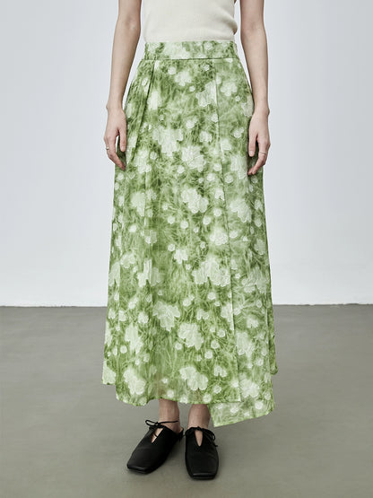 CAREMIND Falda con diseño artesanal de color frito hecha a mano con textura de jacquard Falda con cintura elástica 