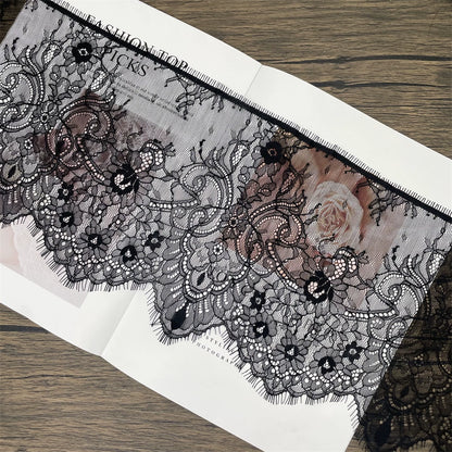 Tela de encaje con pestañas unilaterales, 3773 cm de ancho y 21 cm de ancho, ideal para manualidades, ropa, mangas, faldas, decoración textil para el hogar.