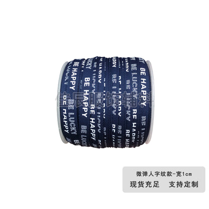 3875 Spot 1 cm tira de ribete con estampado de letras en espiga de colores para accesorios, correa de cuello trasero, tira lateral para ropa