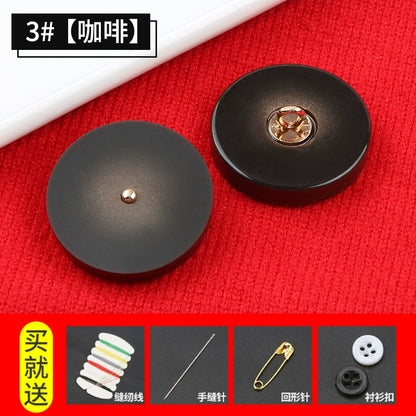 3281★  Round resin button top women's high-end large button coat trench coat versatile clothes suit buttons pajamas accessories