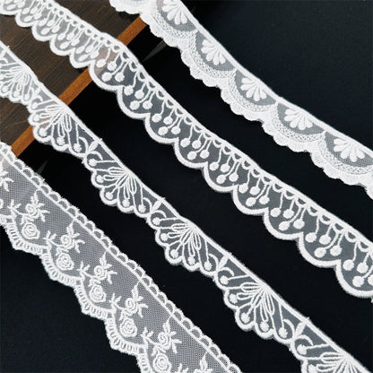 3807 Exquisitos accesorios de ropa de encaje bordado de malla, puños de ropa hechos a mano DIY, ropa de bebé, encaje Lolita