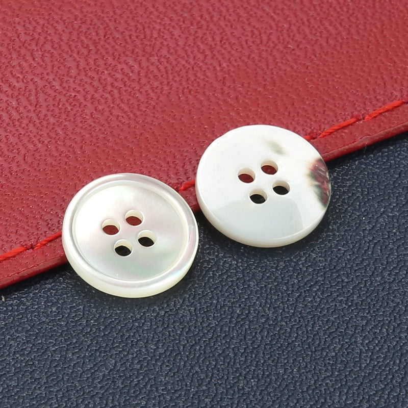 3347★  Shirt buttons women's and men's chiffon shirt buttons clothes versatile round shell buttons four-eye black and white cardigan small