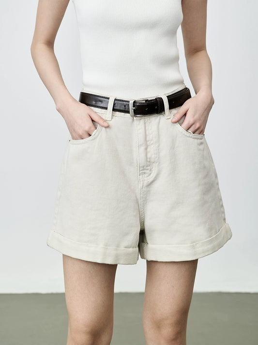 [Nuevo producto] CAREMIND2024 Pantalones cortos de mezclilla de cintura alta para principios de verano, pantalones cortos ajustados de pierna ancha y holgados 