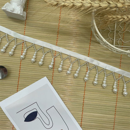 3693 Encaje con flecos y cuentas hecho a mano, colgante de calabaza con perlas Hanfu, accesorios para ropa cheongsam, correas para cortinas de cuentas DIY