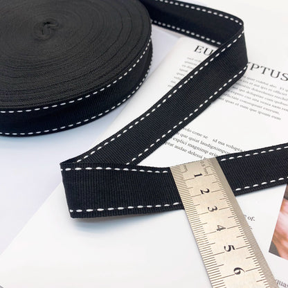 3862 Punto 0,7 cm-4 cm, cinta jacquard negra, cinta de punto de salto blanca, ribete en el borde del pantalón, tira lateral, accesorios de ropa