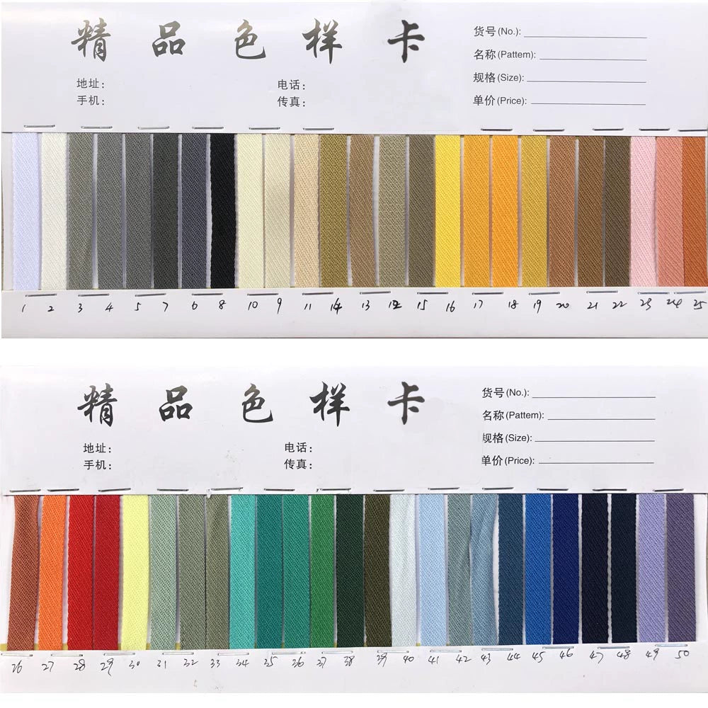 3874 ancho 1cm tira lateral de ropa tira de ribete correa de cuello trasero tira de presión de borde accesorios de cincha tarjeta de muestra de color, toma especial personalizada