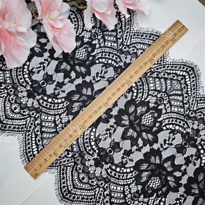 3737 ancho 30cm exquisitas pestañas de encaje hecho a mano DIY vestido alargado empalme velo de novia accesorios de ropa