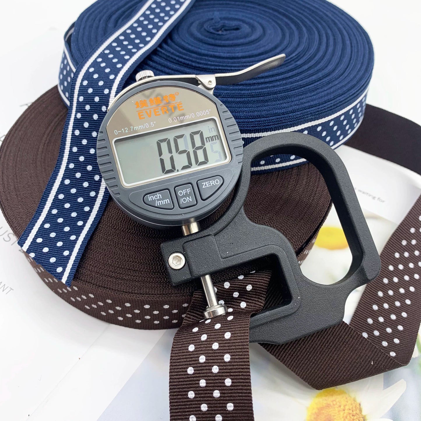 3872 Tira de costura con estampado de lunares de 3 cm para pantalones, borde lateral, accesorios para ropa, textiles para el hogar