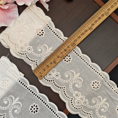 Tela de encaje bordado de algodón puro literario, 3789 ancho, 10,5 cm, accesorios de decoración para bodas, accesorios de bricolaje hechos a mano