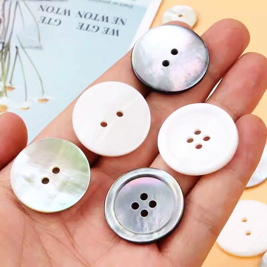 3408★  Versatile button accessories round two-eye flat pearl shell shirt cardigan suit buttons sweater decorative buttons