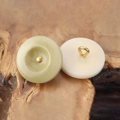 3319★  suit real fruit buttons brown blazer casual pants sweater natural material light green shirt buttons