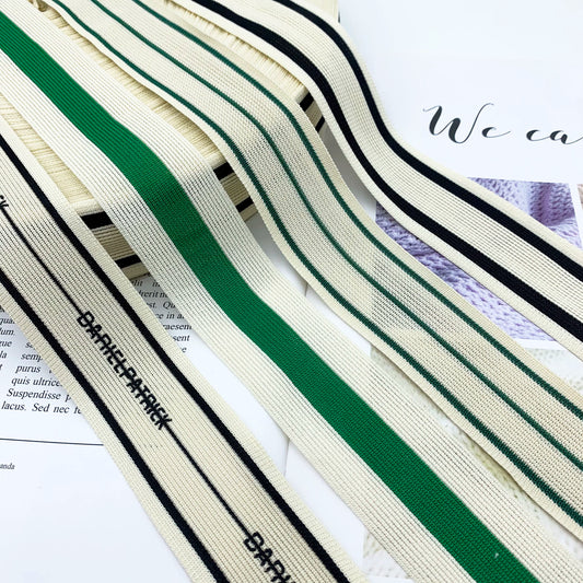 3890 Tira de ribete de punto de un solo lado con rayas de color de 4 cm, para accesorios de ropa, tira lateral para dobladillo de textiles para el hogar