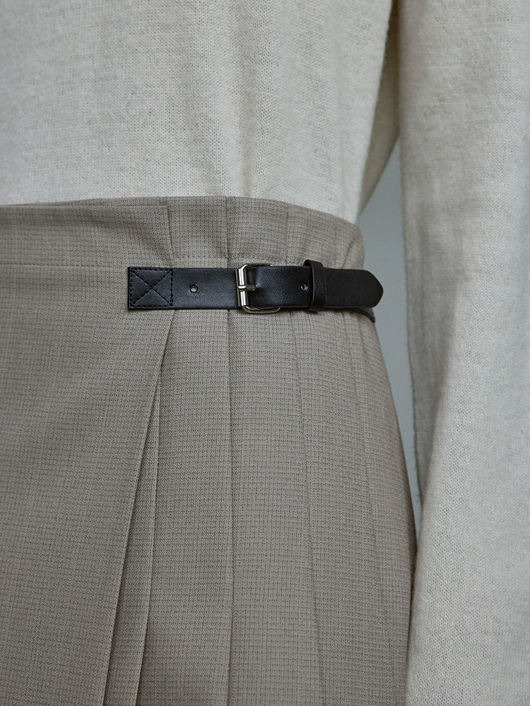 [Oferta especial por tiempo limitado] Falda plisada de cuadros finos y sencilla de otoño para mujer, diseño con sentido del estilo universitario, falda de cintura alta en forma de A 