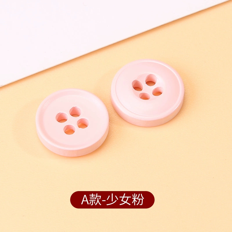 3403★  Color round four-eye shirt buttons children's sweater cardigan versatile buttons clothes jacket high-end button accessories