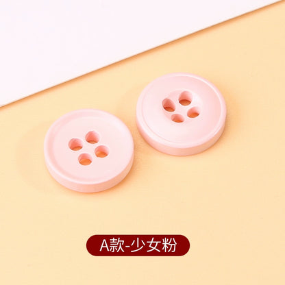 3403★  Color round four-eye shirt buttons children's sweater cardigan versatile buttons clothes jacket high-end button accessories