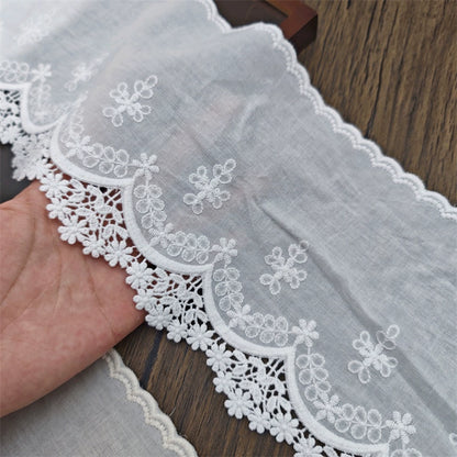 Encaje bordado con borde de algodón de alta calidad, 3784 cm de ancho y 14 cm de ancho, para ropa de bebé, falda, empalme de cortina para el hogar, accesorios de empalme