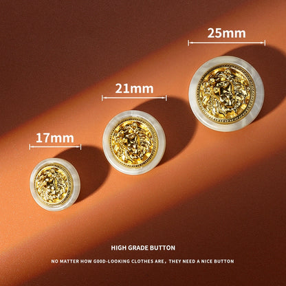 3278★  Metal lion head button men's and women's clothes jacket personalized decorative button accessories children's sweater small button top