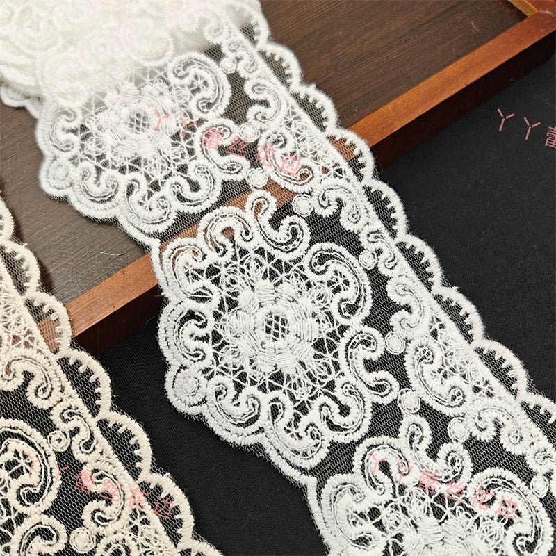 3825 ancho 8,5 cm malla bordado encaje accesorios de encaje DIY hecho a mano ropa interior de mujer bordado tela de malla accesorios de ropa