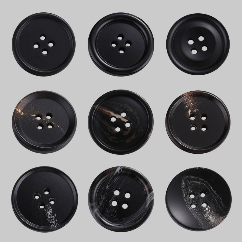 3444★ Gabardina negra con botones redondos para hombre, traje de pantalón, botones versátiles para mujer, ropa de traje