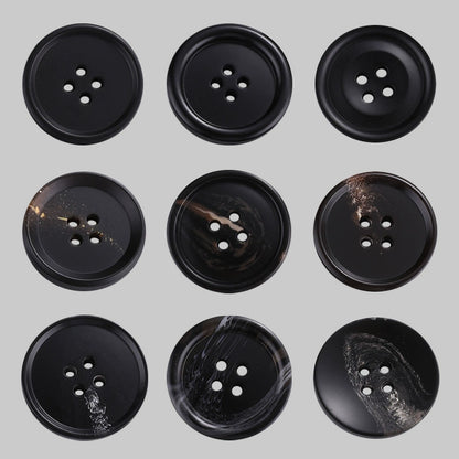 3444★ Gabardina negra con botones redondos para hombre, traje de pantalón, botones versátiles para mujer, ropa de traje