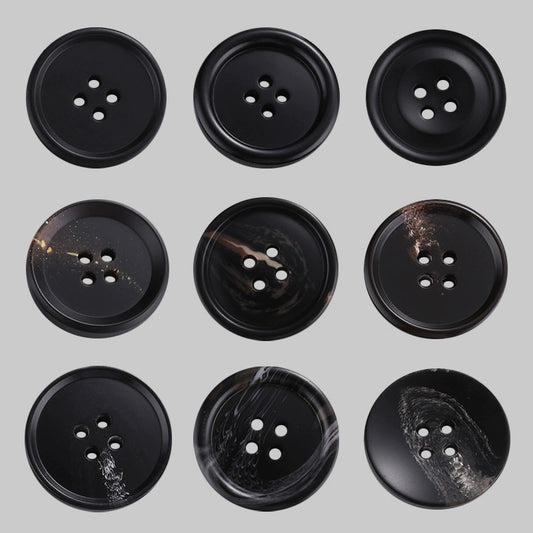 3444★ Gabardina negra con botones redondos para hombre, traje de pantalón, botones versátiles para mujer, ropa de traje