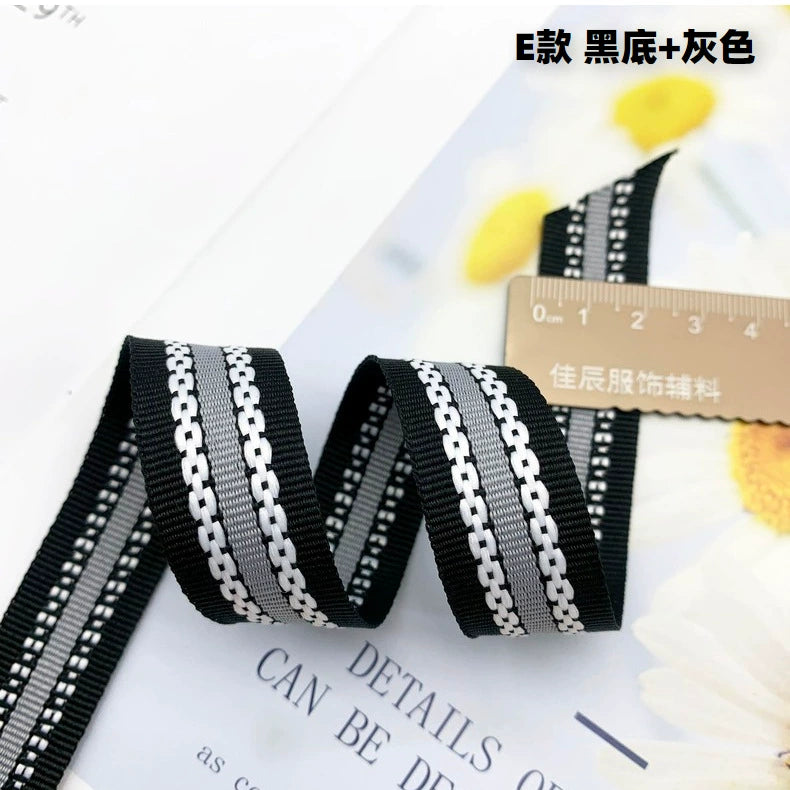 3857 Tiras de borde de cinta jacquard de punto de salto de rayas de color de 2 cm, ribete de borde de pantalones, tiras laterales, textiles para el hogar, accesorios de ropa