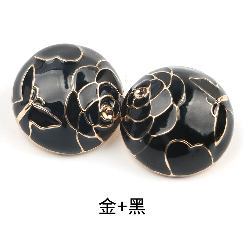 3414★  Coat buttons round suit woolen jacket metal buttons women's trench coat British versatile women's and men's suits buttons