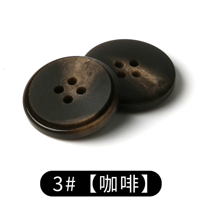 3447★  suit buttons round resin coat button trench coat jacket top versatile clothes white men's and women's black buttons