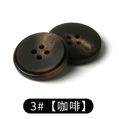3447★  suit buttons round resin coat button trench coat jacket top versatile clothes white men's and women's black buttons