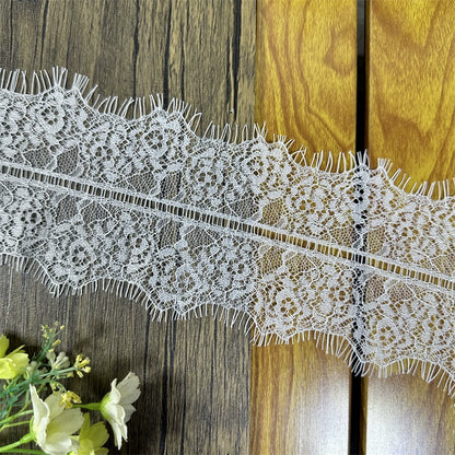 3739 Ropa de alta calidad en blanco y negro, accesorios para vestidos de novia, tela de encaje hueco, ropa interior, encaje de pestañas unilateral