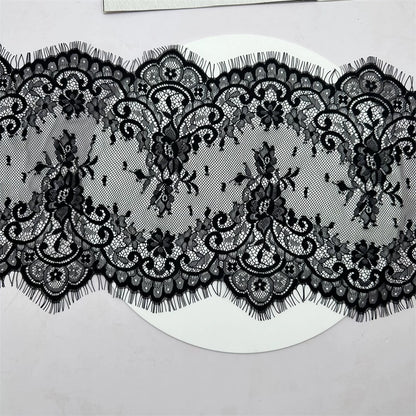 3746 Tela de encaje de pestañas bilateral de hilo de malla de alta calidad, accesorios de empalme alargados para cortina y velo de bricolaje