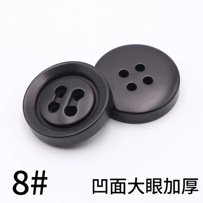 3445★ Botones redondos negros para abrigos, botones para chaquetas de traje para hombres y mujeres, accesorios versátiles para gabardinas y botones superiores.