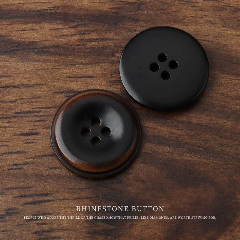 3284★  Coffee burnt edge fruit buttons versatile high-end woolen coat trench coat buttons suit dress jacket four-eye buttons