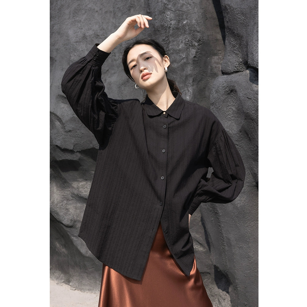 Camisa blanca original CAREMIND para mujer, diseño Sense Niche, camisa de viaje premium, camisa francesa de otoño, manga larga 