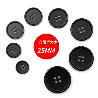 3447★  suit buttons round resin coat button trench coat jacket top versatile clothes white men's and women's black buttons