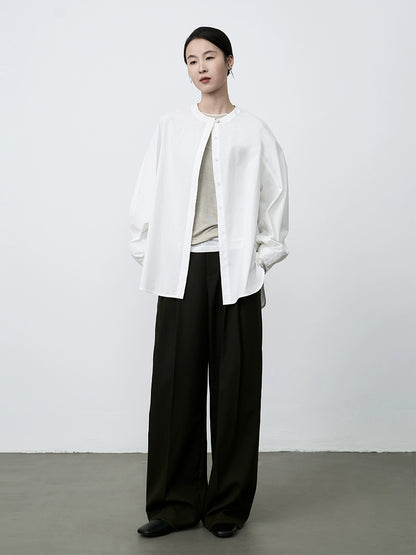 CAREMIND pantalones de traje de cintura alta con caída de dinero viejo, pantalones de pierna ancha, pantalones casuales sueltos de temperamento 