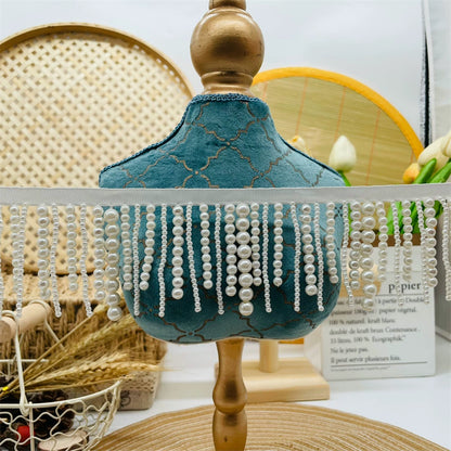 3697 Nuevas cuentas hechas a mano, cinta de encaje de perlas con flecos, colgante DIY, cinturón de encaje decorativo, accesorios de ropa de estilo étnico