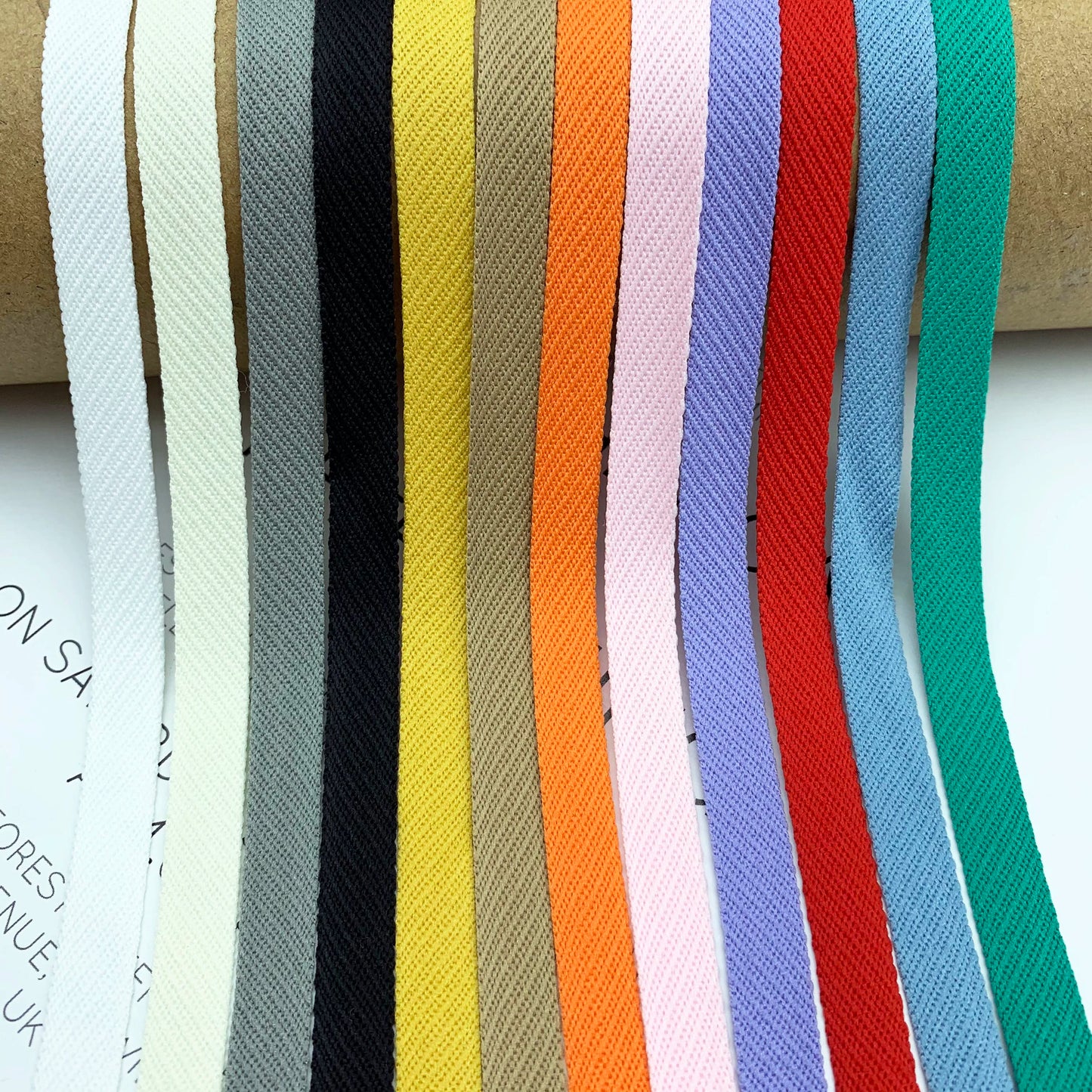 3879 50 colores en stock 1 cm de sarga de color, tira de presión para borde de cuello trasero, accesorios, tira de ribete para escote, tira lateral para ropa