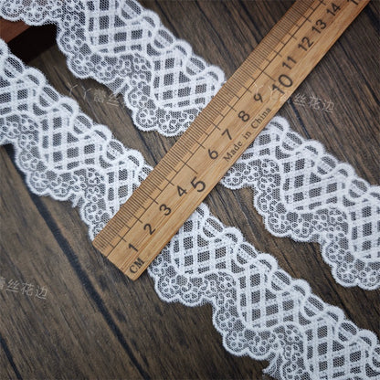 3829 Exquisitos accesorios de encaje de malla con bordado de hilo de algodón, materiales para faldas y mangas de ropa infantil hechos a mano