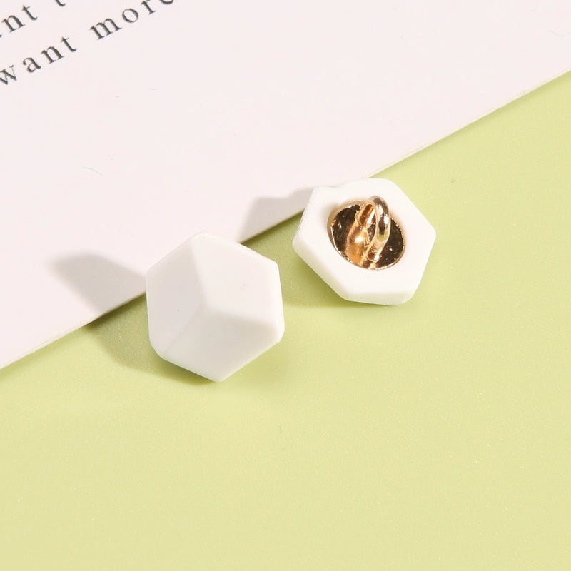 3331★  Round high-end men's and women's white shirt decorative button cardigan shirt cuffs neckline versatile button chiffon buttons