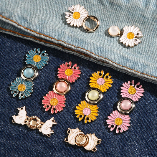 3506★ artefacto de ajuste de cintura pantalones falda circunferencia de cintura gran cambio pequeño botón jeans pantalones cintura botón ajustable mujeres