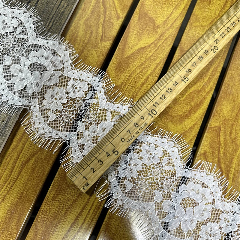 3738 Exquisitas pestañas blancas y negras con encaje para unir ropa, materiales decorativos, bricolaje, escote, mangas, tirantes, ayudas de costura