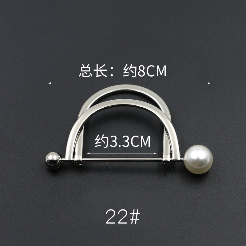 3529★ Versión coreana de moda con hebilla de anillo de metal, hebilla de alfiler de perla, abrigo, chaqueta, suéter, bufanda, accesorios, hebilla decorativa, hebilla de cinturón