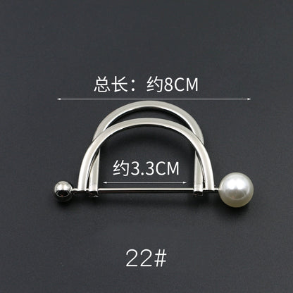 3529★ Versión coreana de moda con hebilla de anillo de metal, hebilla de alfiler de perla, abrigo, chaqueta, suéter, bufanda, accesorios, hebilla decorativa, hebilla de cinturón
