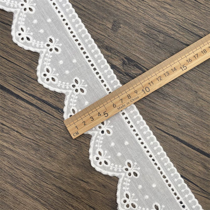 3796 Nuevos y exquisitos accesorios de encaje bordado de algodón blanco hechos a mano, falda de cortina, tela decorativa para ropa