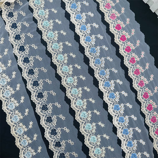 3823  Export exquisite color lace embroidery mesh lace accessories fabric DIY clothing splicing decorative sewing materials