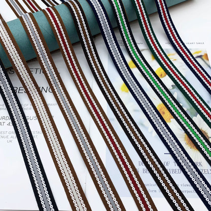 3857 Tiras de borde de cinta jacquard de punto de salto de rayas de color de 2 cm, ribete de borde de pantalones, tiras laterales, textiles para el hogar, accesorios de ropa
