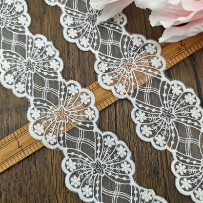 3805 Accesorios de encaje bordado de malla, cortinas de tela, vestido de novia, falda, decoración, bricolaje, material de tela para ropa hecho a mano