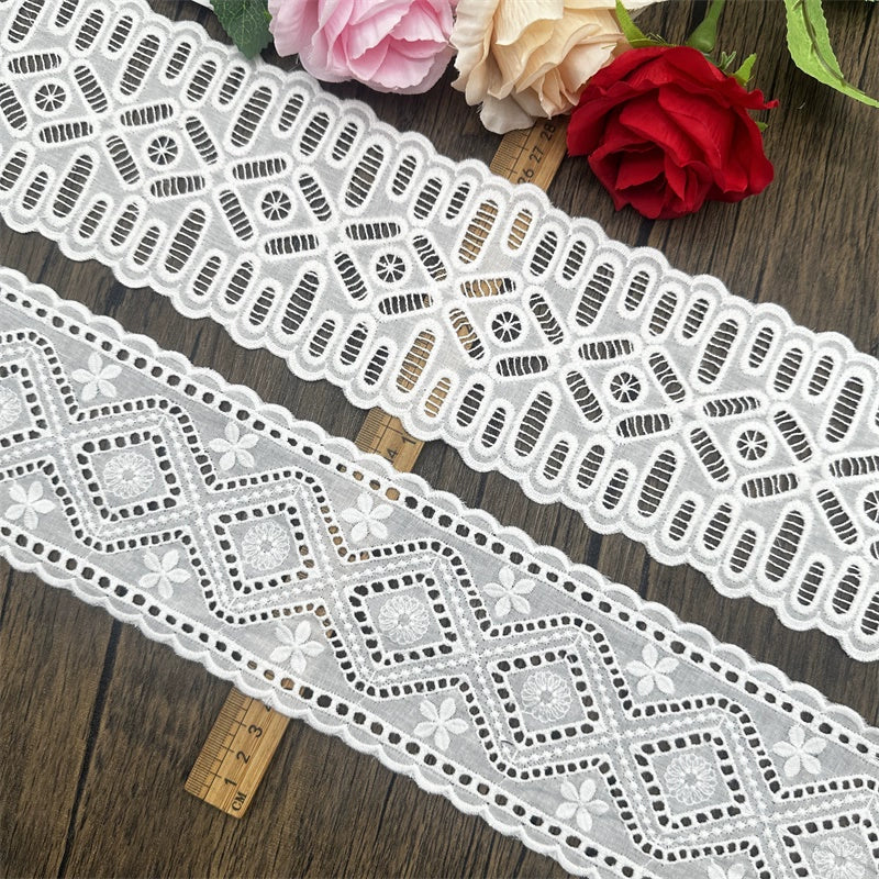 3787 Bordado de algodón de alta calidad con borde ondulado, encaje hueco, bricolaje, ropa, cortina, cuello, borde, puño, material de joyería